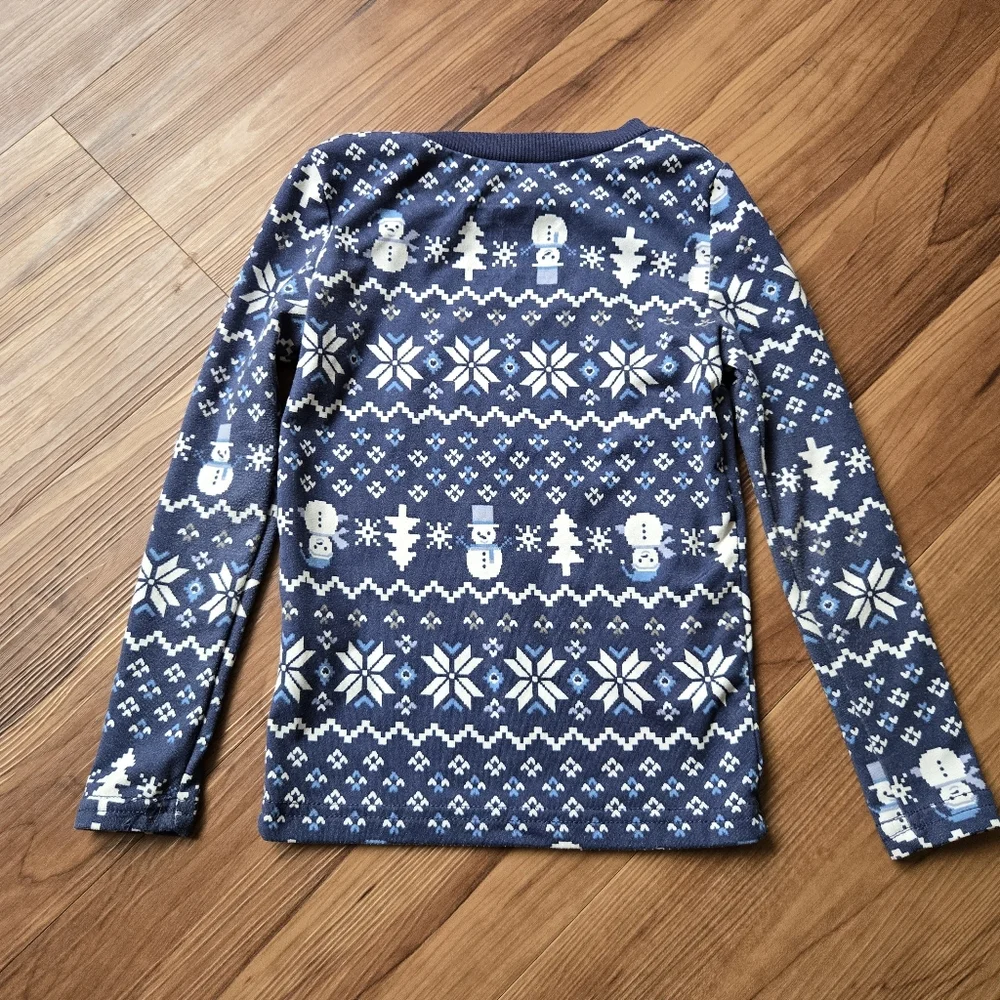 Kids 4T Set of 2 Winter Holiday Fair Isle Holiday Pajama sets EUC Red & Blue